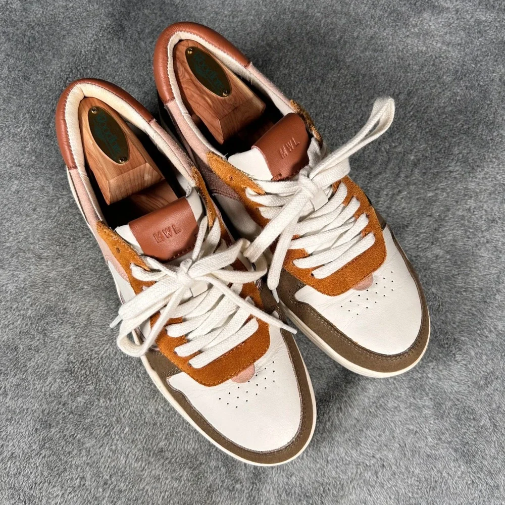 Madewell MWL Court Sneakers Colorblock Leather Suede Pink Brown Women 9.5M Men 8